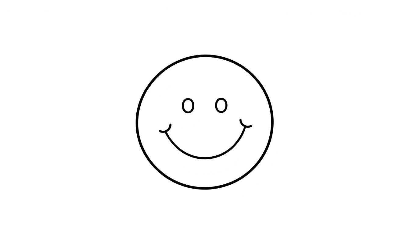 Placa de color de una carita sonriente amigable