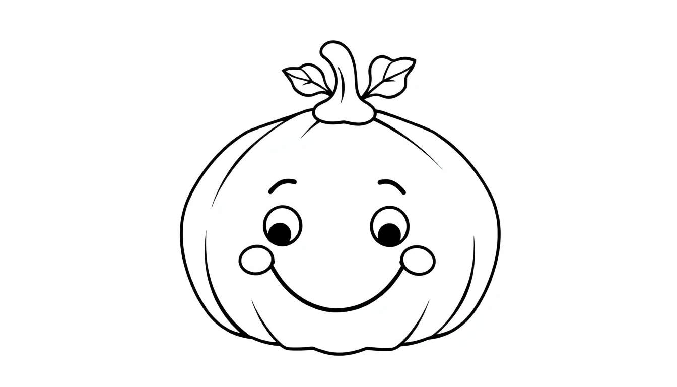 Placa de color de una calabaza sonriente de dibujos animados.