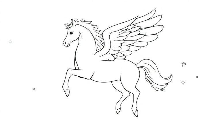 Placa de color de un Pegaso volando