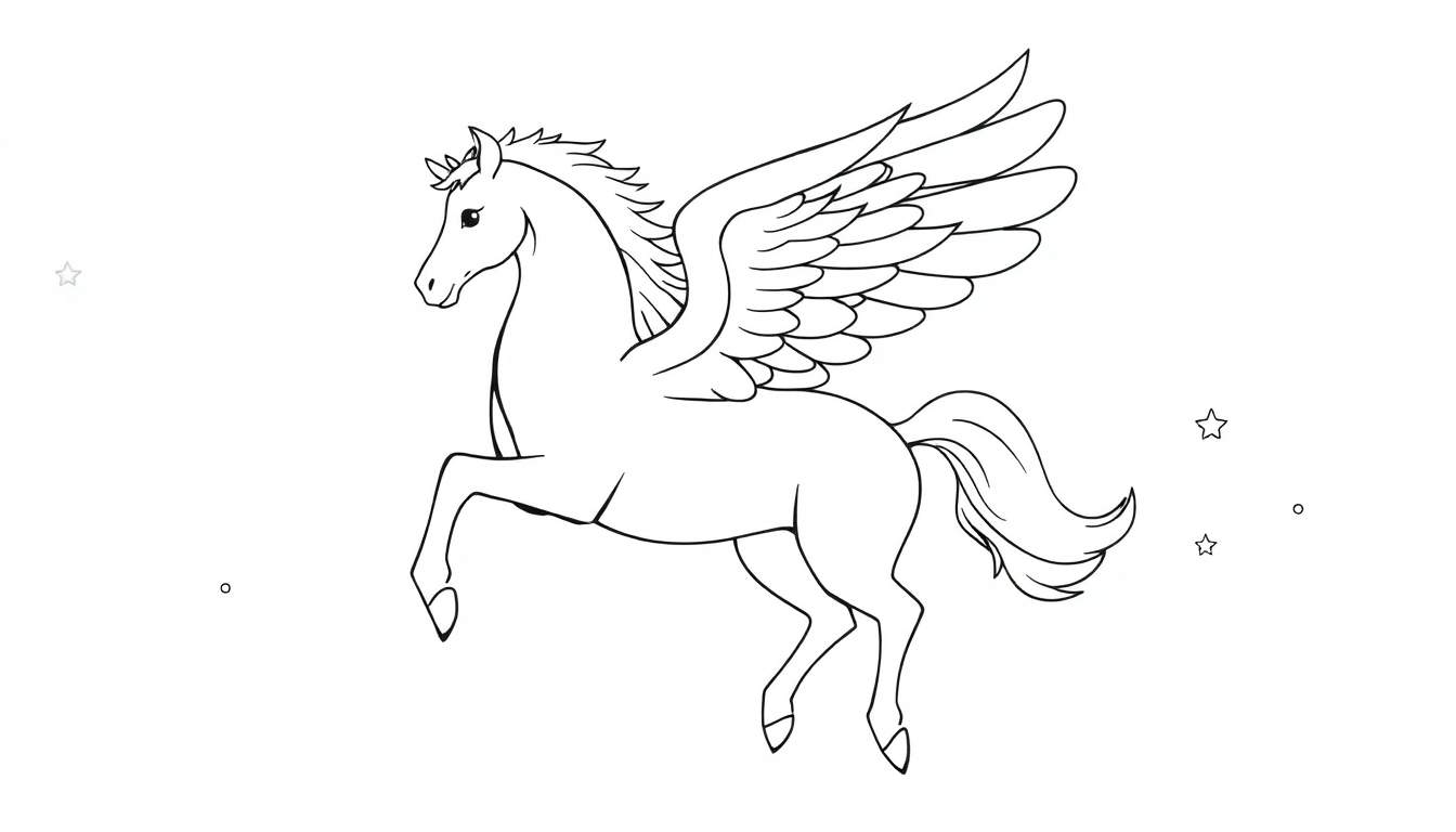 Placa de color de un Pegaso volando
