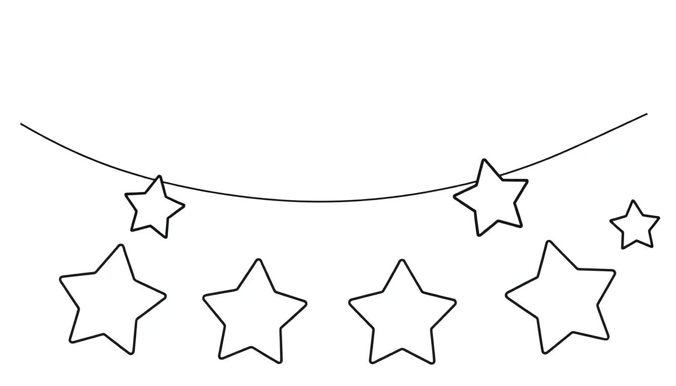 Placa de color de una guirnalda de estrellas festiva.