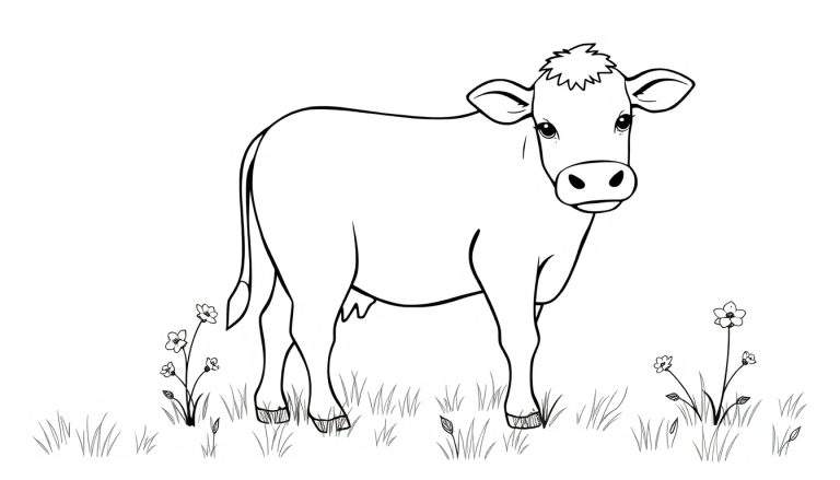 Placa de color de una vaca amigable.