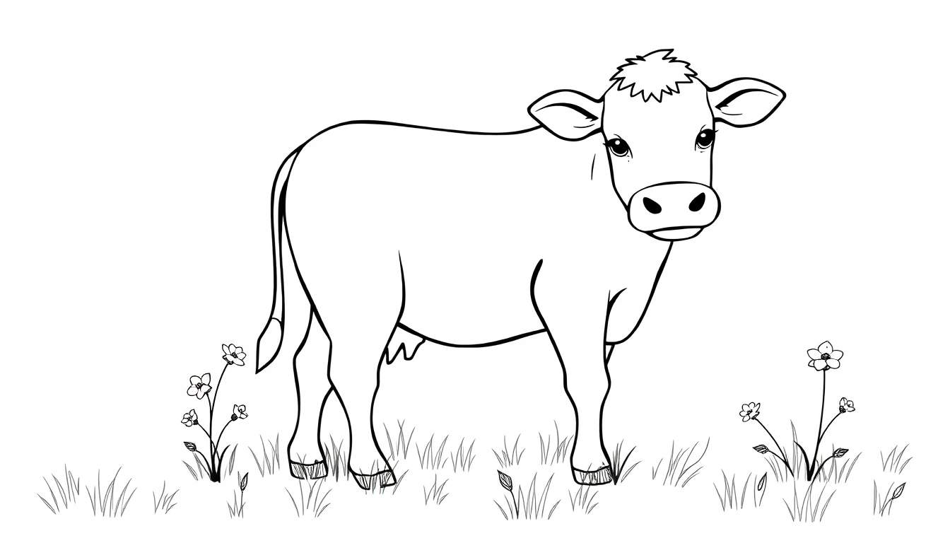 Placa de color de una vaca amigable.