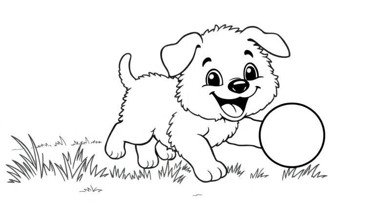 Placa de color de un cachorro juguetón