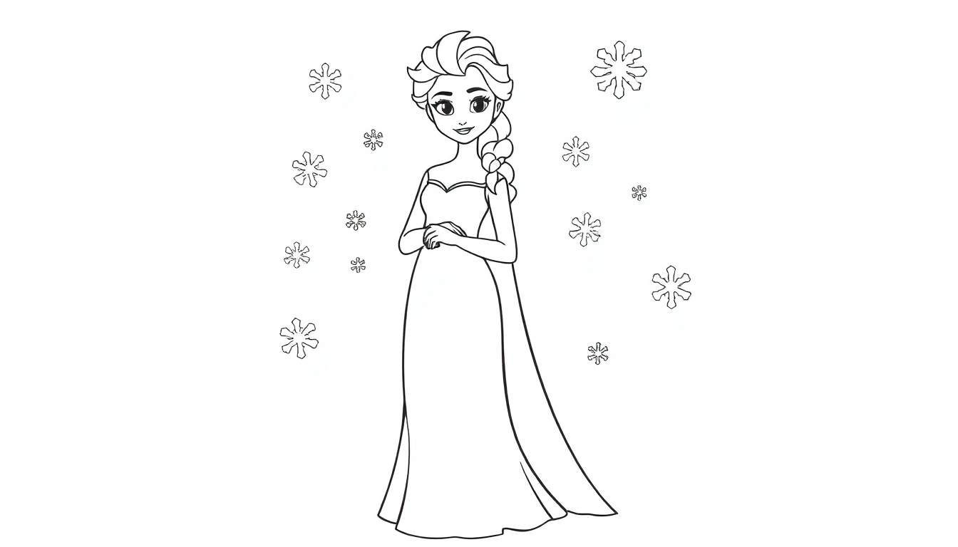 Placa de color de Elsa de Frozen con copos de nieve.