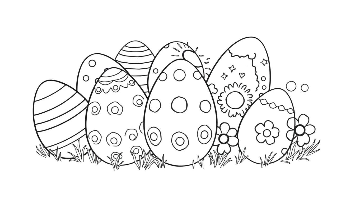 Placa de color de huevos de Pascua para colorear