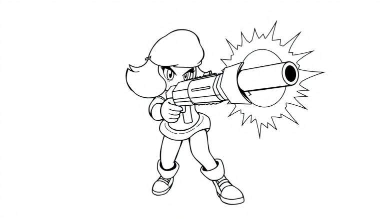 Placa de color de Shelly de Brawl Stars lista para pintar.