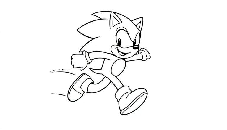 Placa de color de Sonic corriendo