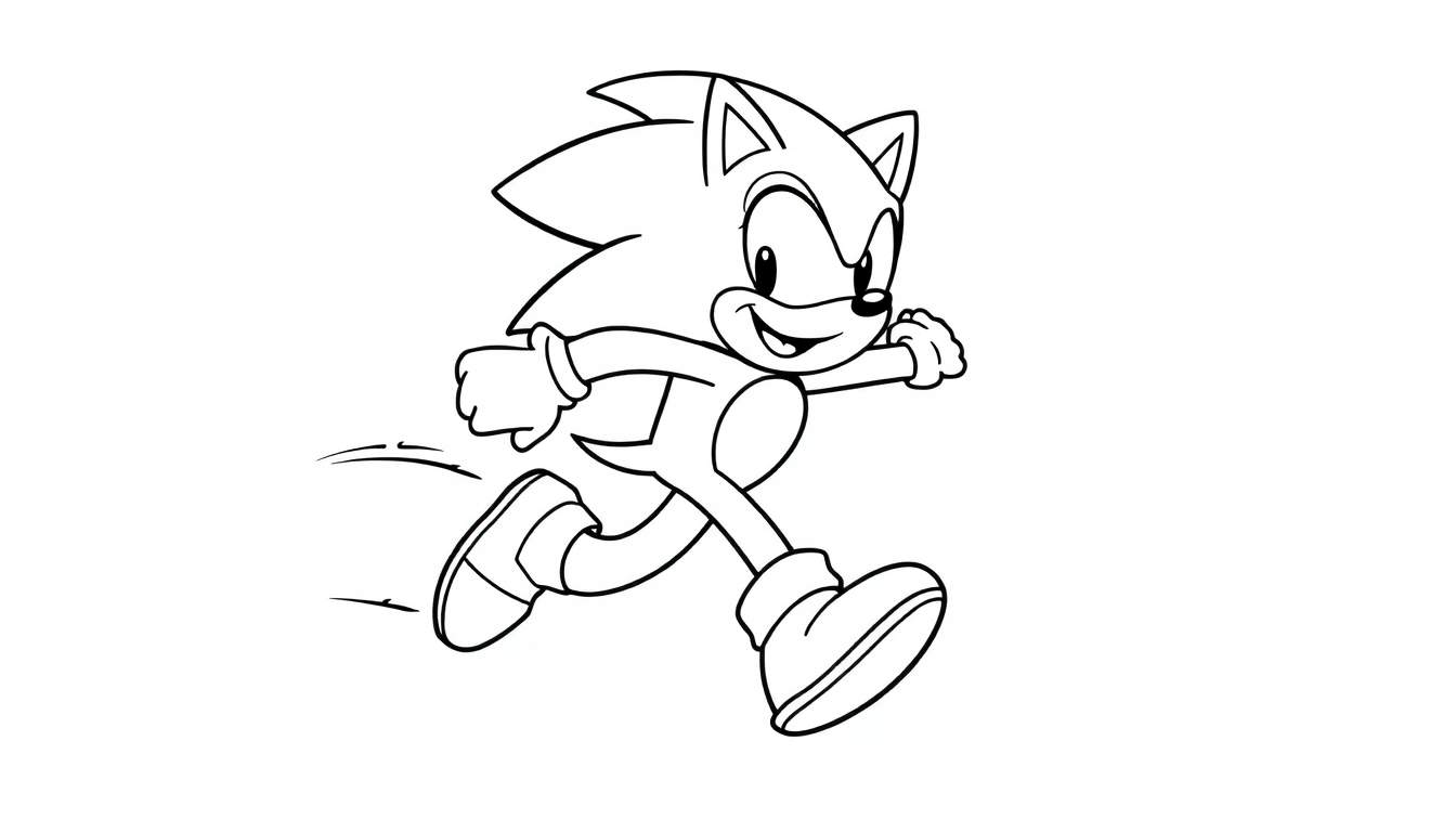 Placa de color de Sonic corriendo