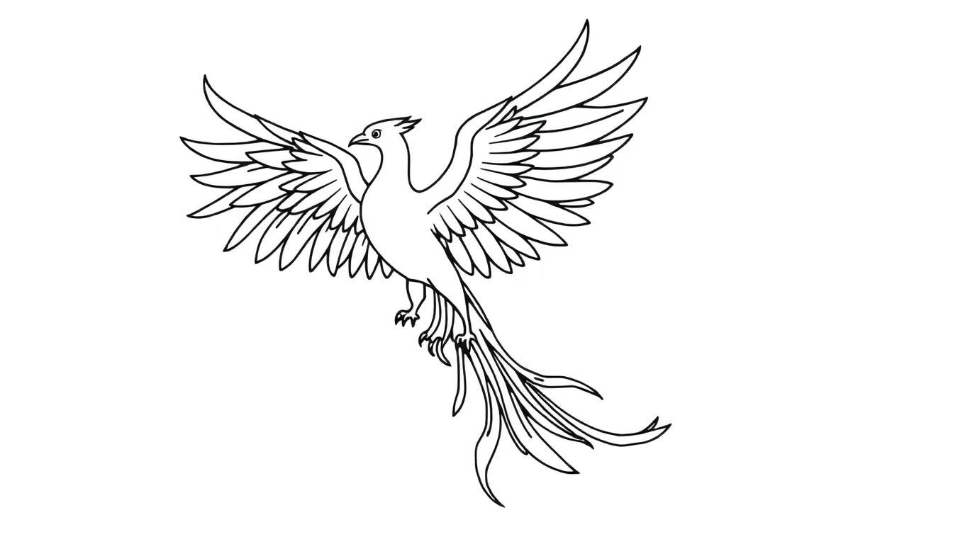 Placa de color de un fénix en vuelo