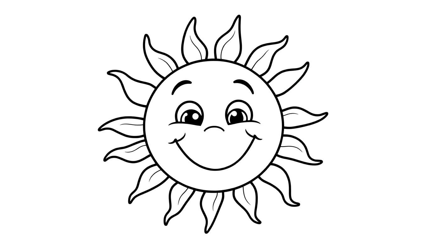 Placa de color de un sol sonriente.