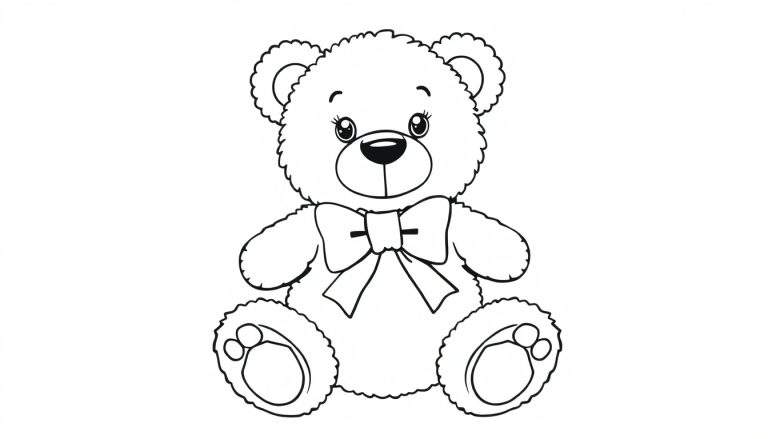 Placa de color de un oso de peluche