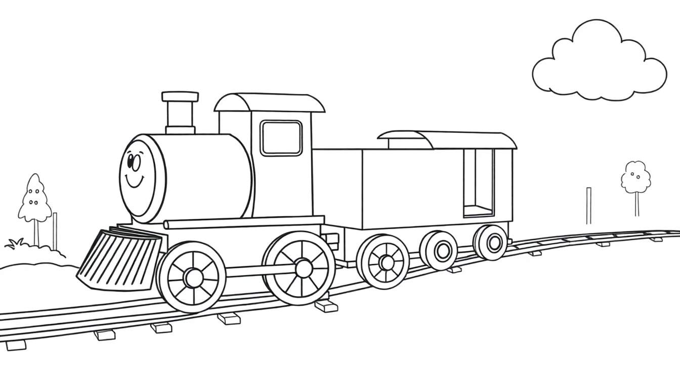 Placa de color de un tren amigable.