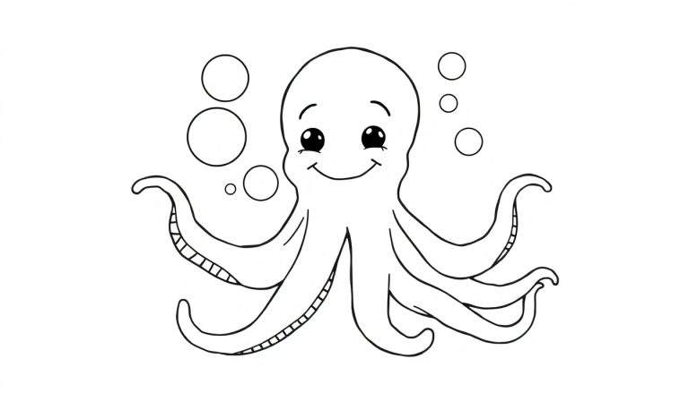 Placa de color de un pulpo amigable.