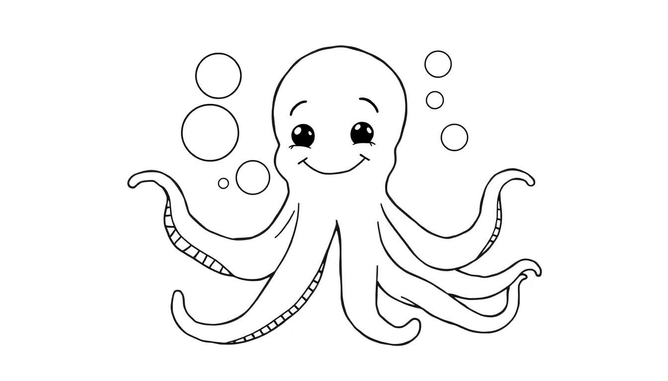 Placa de color de un pulpo amigable.