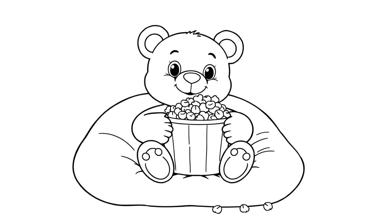 Oso de peluche en una placa de color para colorear, listo para la diversión.