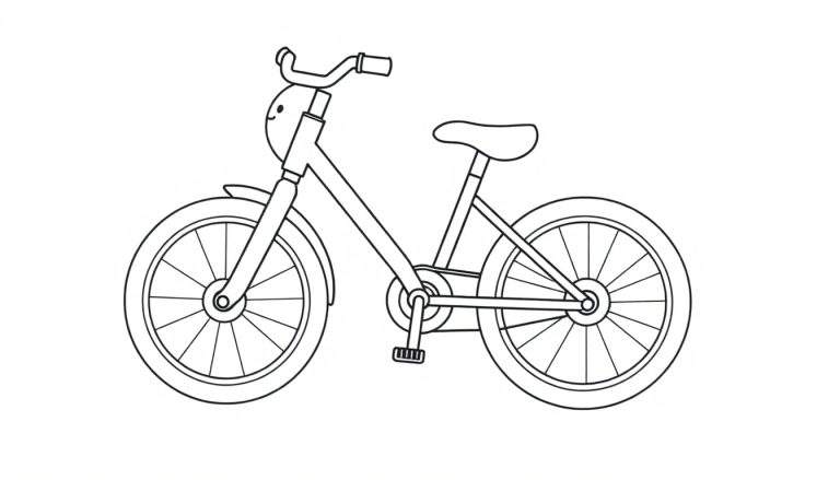 Placa de color de bicicleta para colorear.