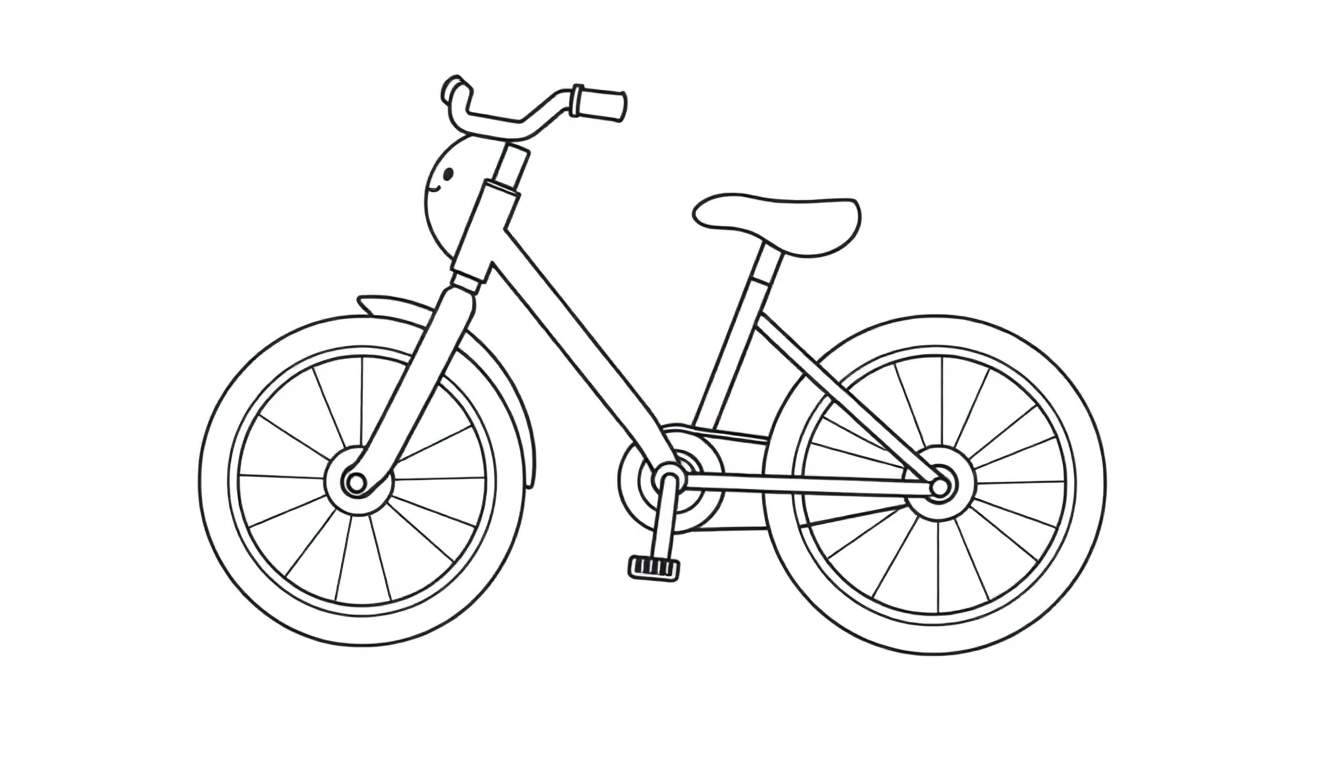 Placa de color de bicicleta para colorear.