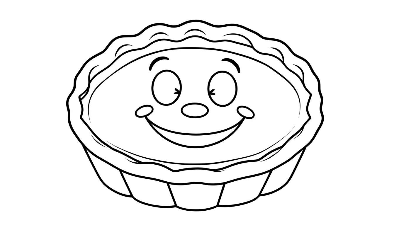 Placa de color de un pastel de calabaza sonriente