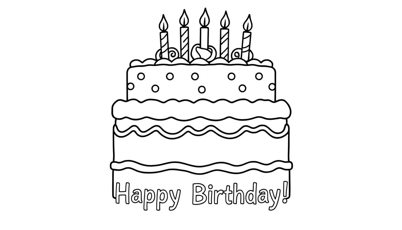 Placa de color de pastel de cumpleaños de tres niveles con velas.