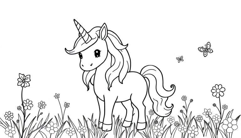 Placa de color de un unicornio con crin de estrellas