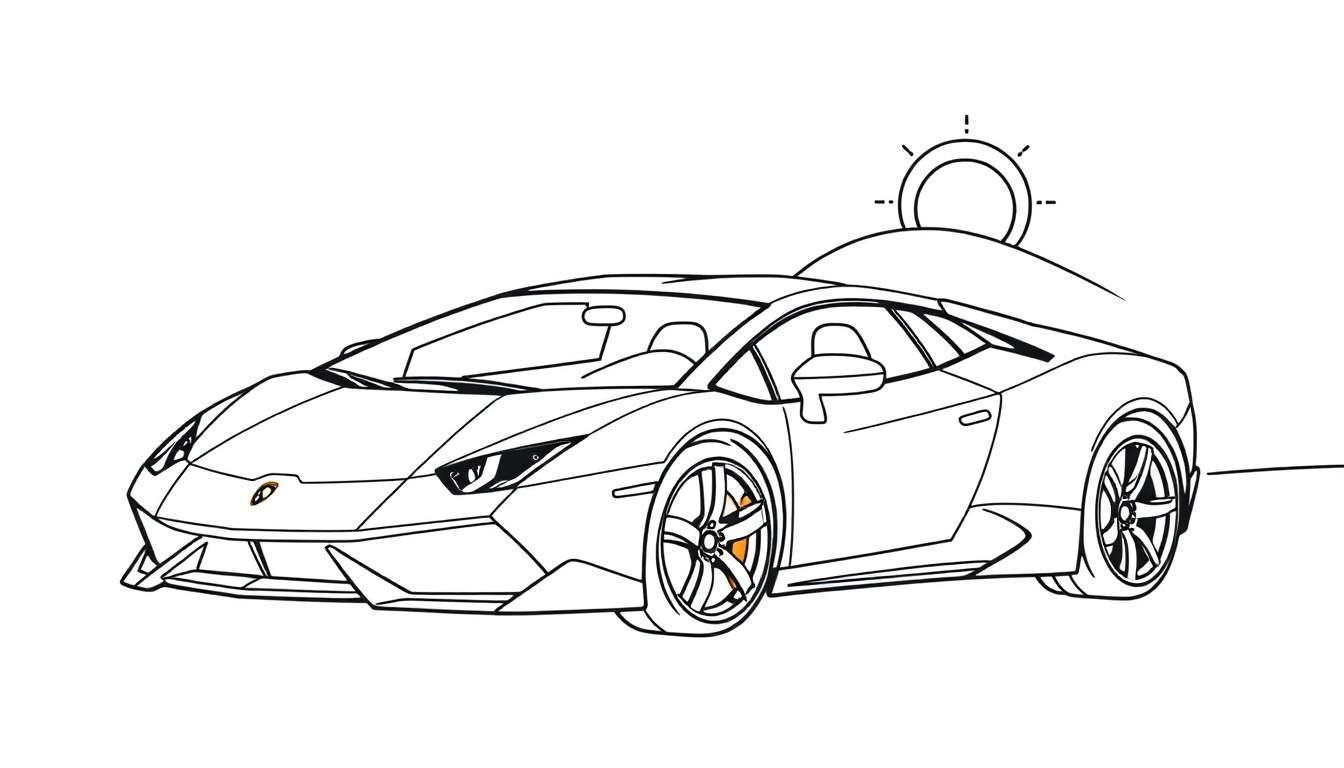 Placa de color de un Lamborghini deportivo lista para pintar.