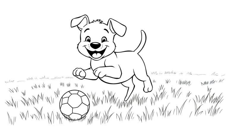 Perrito blanco jugando fútbol, listo para usar la placa de color.