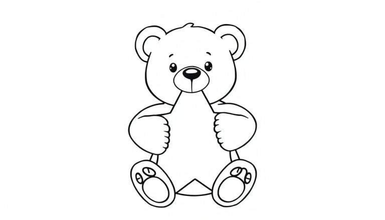 Placa de color de un osito de peluche abrazando una estrella.