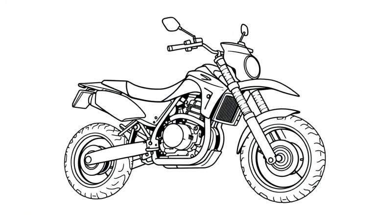 Una motocicleta todoterreno lista para ser pintada con la placa de color.