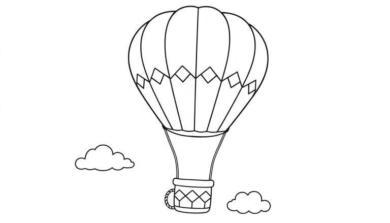 Placa de color de un globo aerostático listo para pintar.