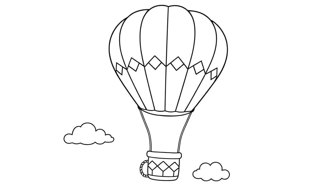 Placa de color de un globo aerostático listo para pintar.