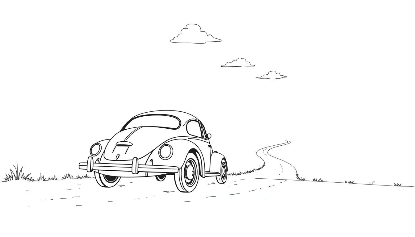 Un coche Volkswagen clásico, listo para añadirle tu propia placa de color.