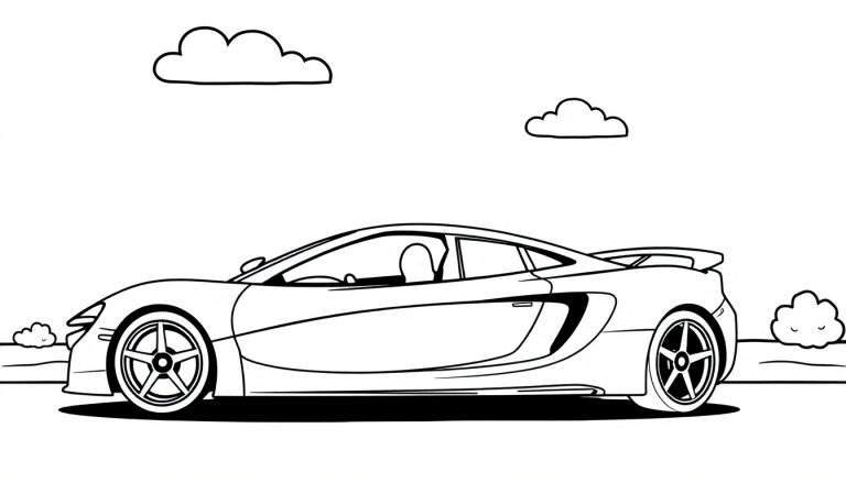 Placa de coche deportivo McLaren para colorear.