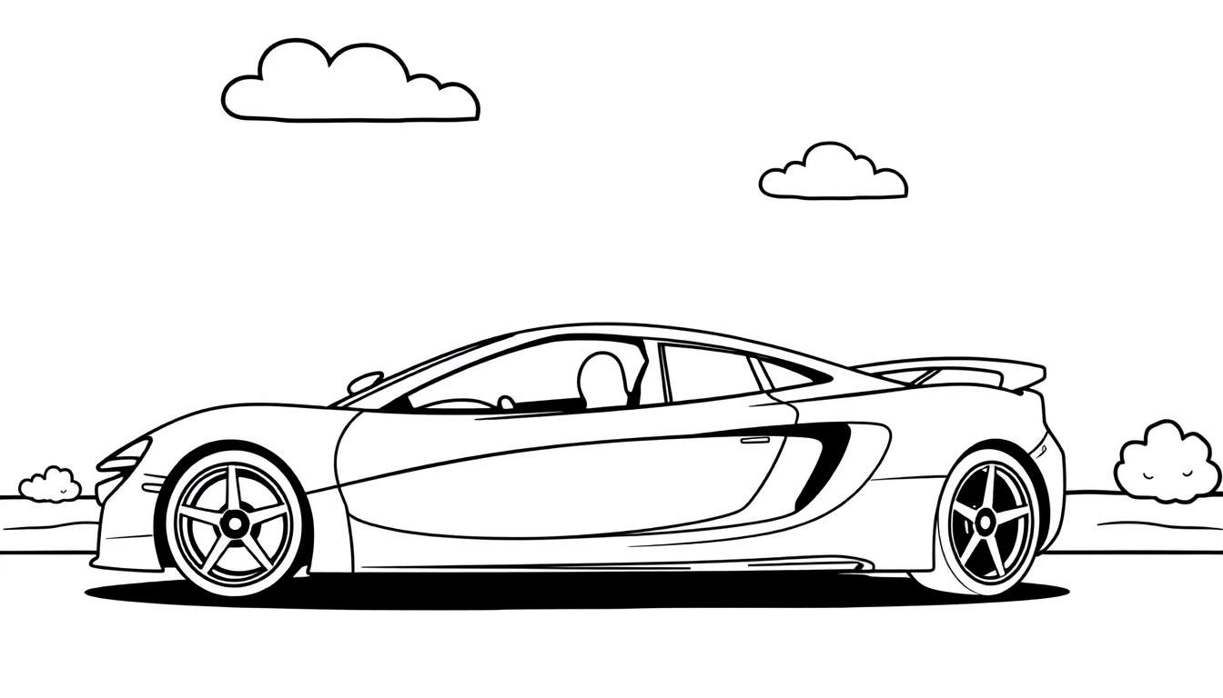 Placa de coche deportivo McLaren para colorear.
