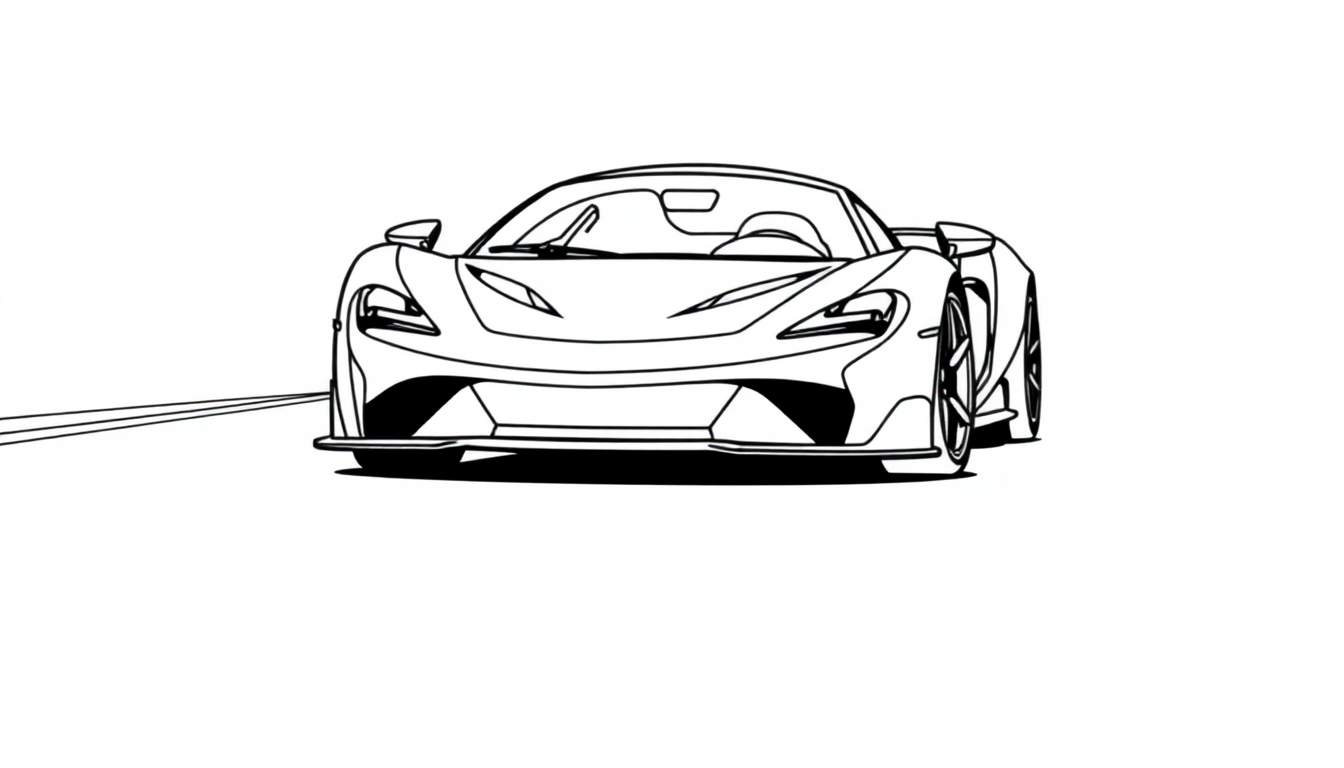 Placa de color de un coche deportivo McLaren para colorear.