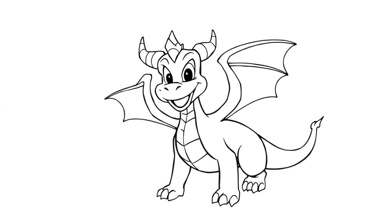 Placa de color de Spyro el dragón sonriendo con las alas extendidas.