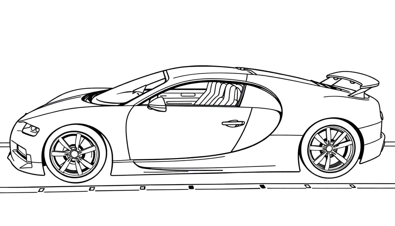 Placa de color de un coche deportivo Bugatti listo para pintar.