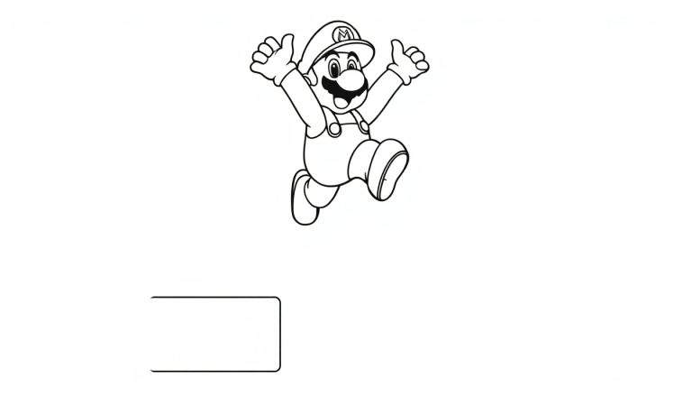 Placa de color de Mario saltando