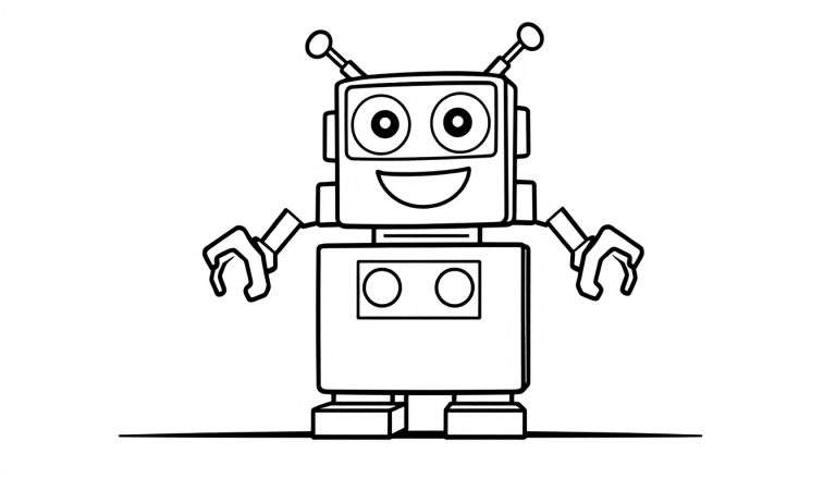 Placa de color de un robot amigable