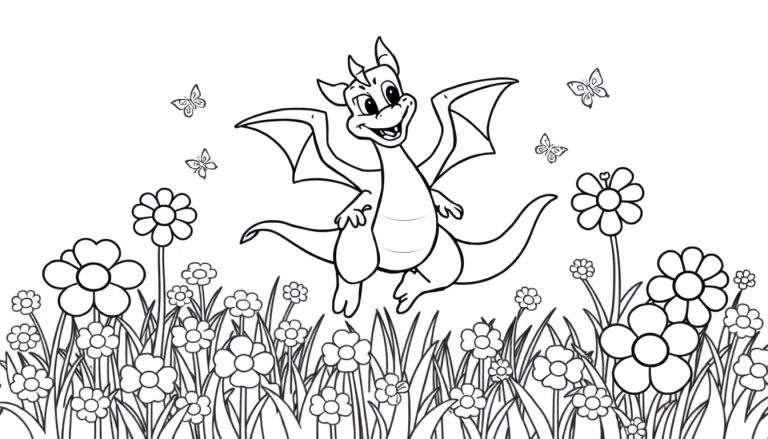 Placa de color de Spyro el dragón sonriendo en un campo de flores con mariposas.