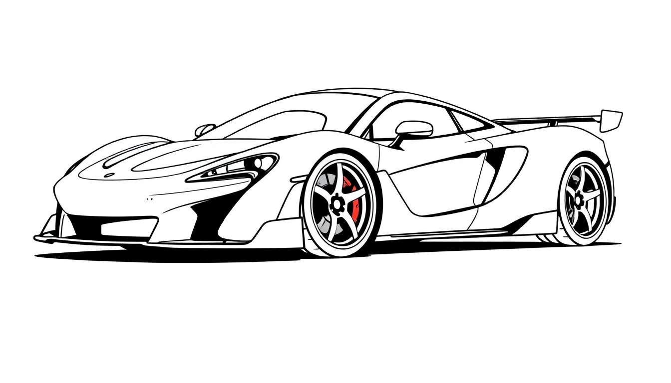Placa de color de un coche deportivo McLaren listo para colorear.