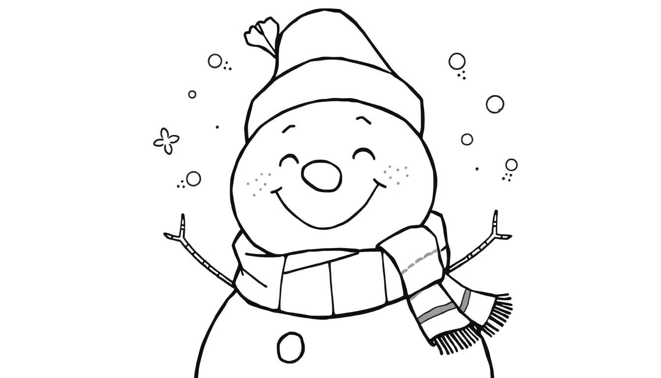 Placa de color de un muñeco de nieve para colorear