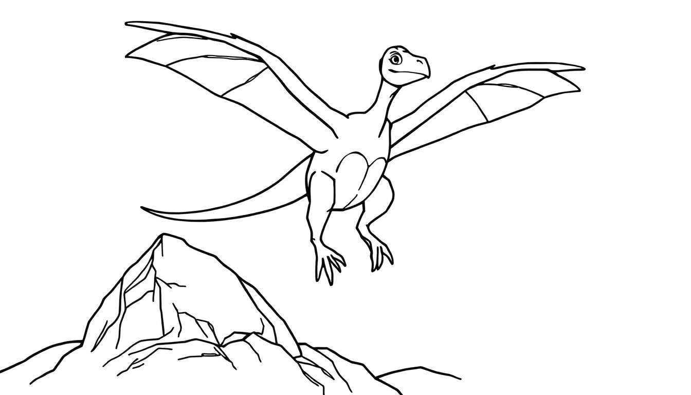 Pterodáctilo para colorear en la placa de color.