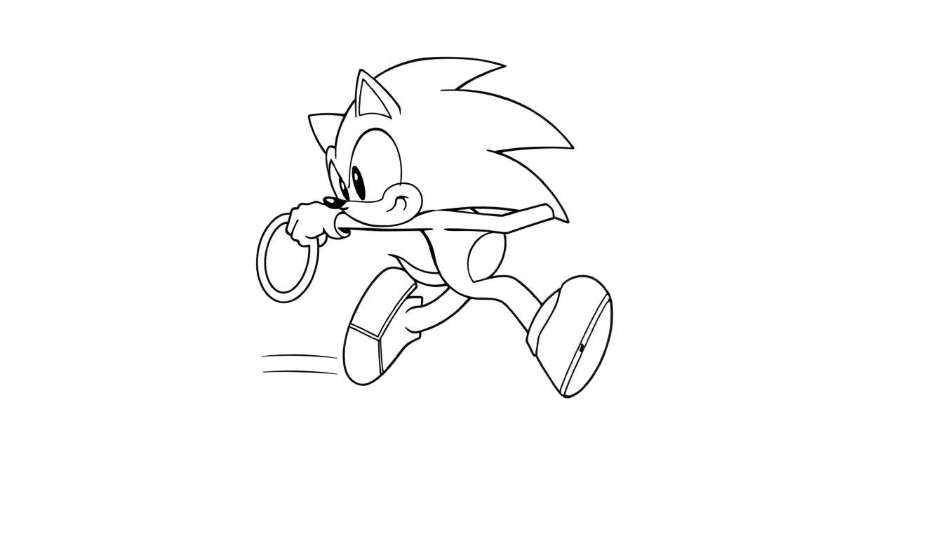 Placa de color de Sonic el Erizo corriendo.