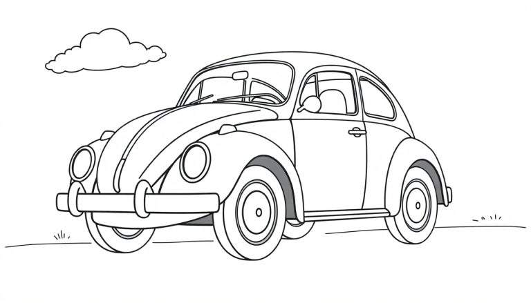 Un coche escarabajo Volkswagen listo para una placa de color.